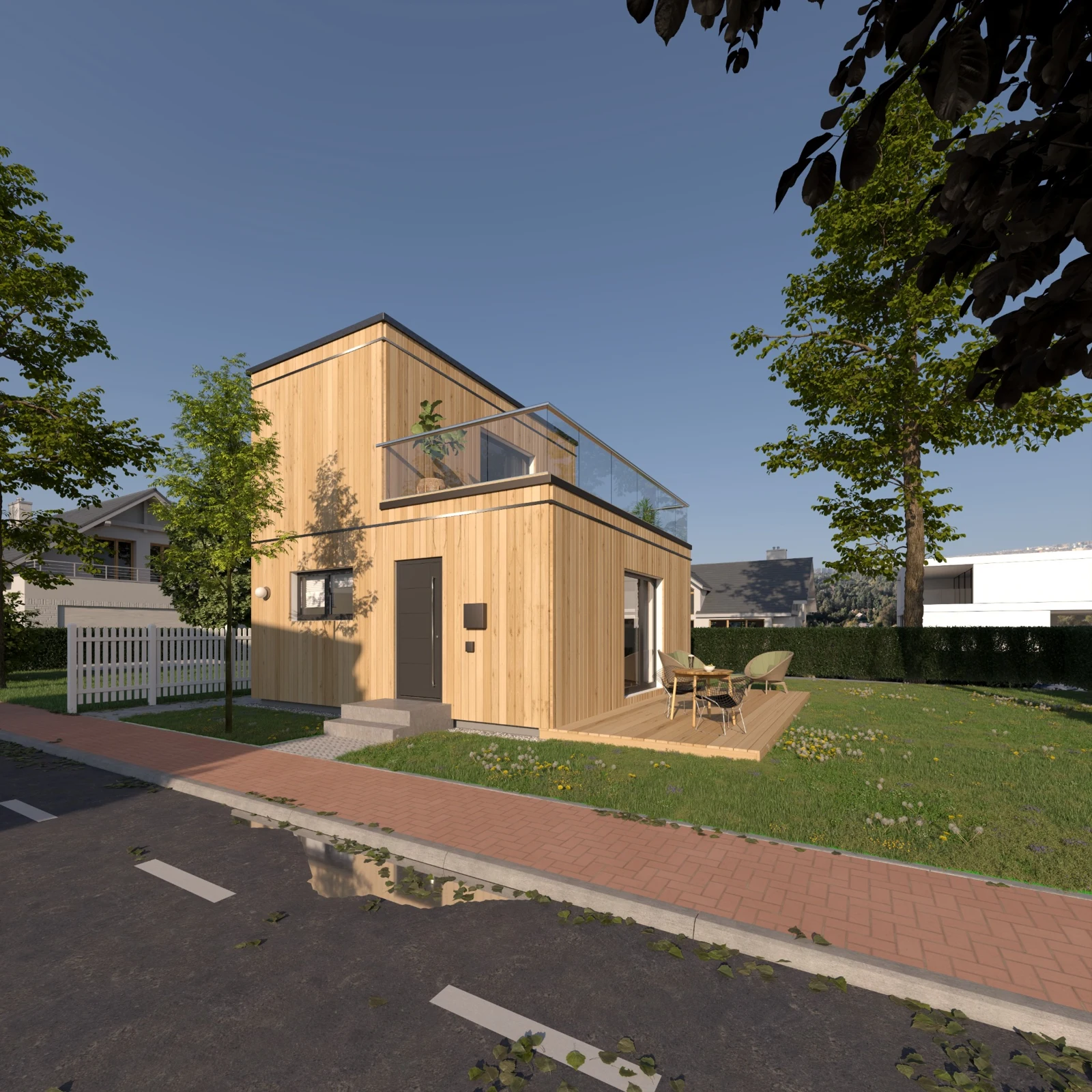Lina: Haus & Dachterrasse · Architekturvisualisierung
